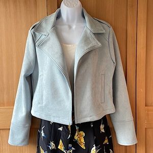 Philosophy Baby Blue Faux Suede Blazer Jacket